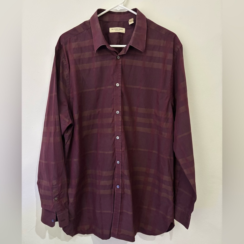 Burberry Men’s Checkered Button Down 17.5/44R
